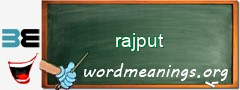 WordMeaning blackboard for rajput